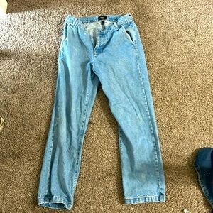 Loose-ish blue jeans